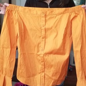 Off the shoulder marigold top